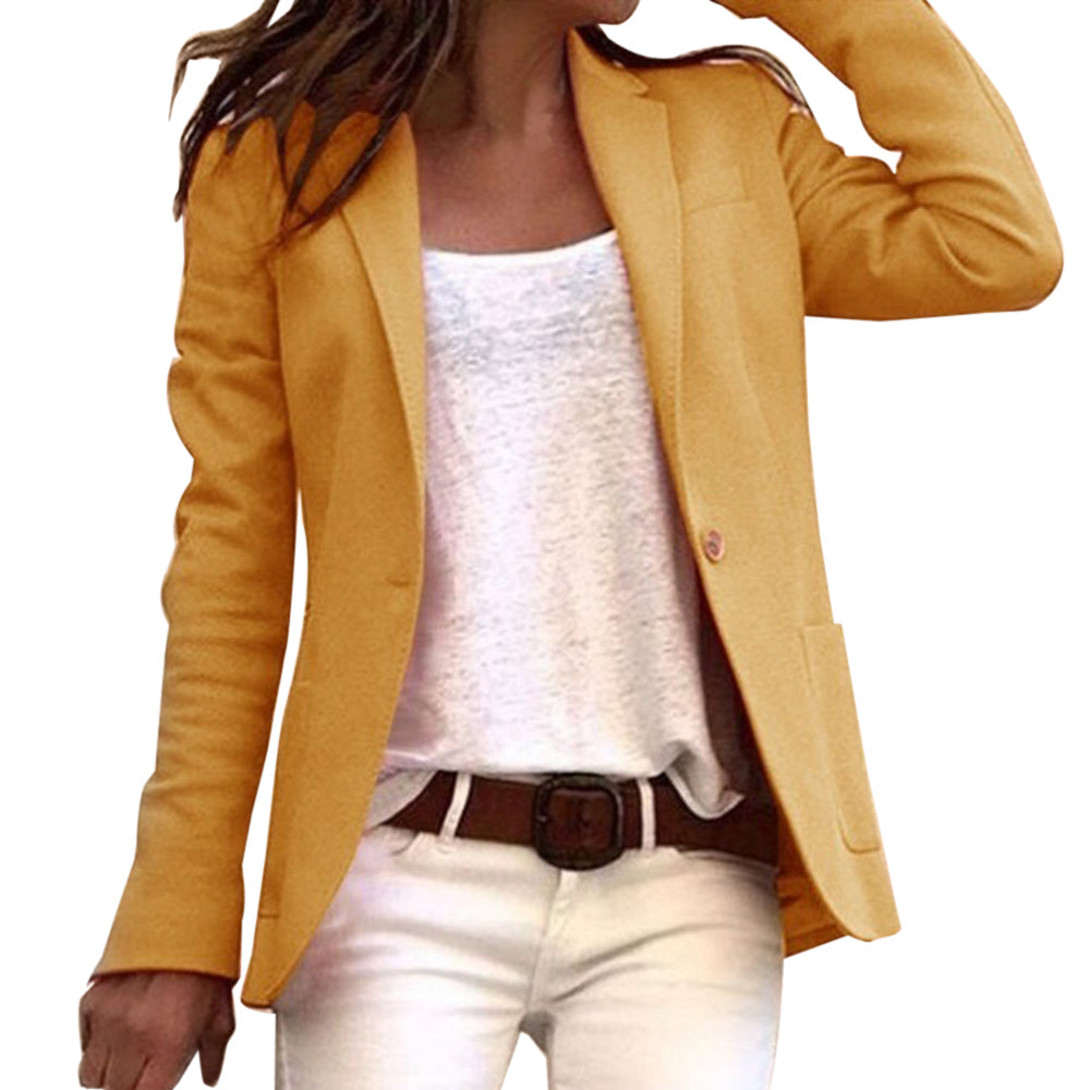 Blazer femme – Coupe slim – Tissu structuré luxe – Col à revers classique