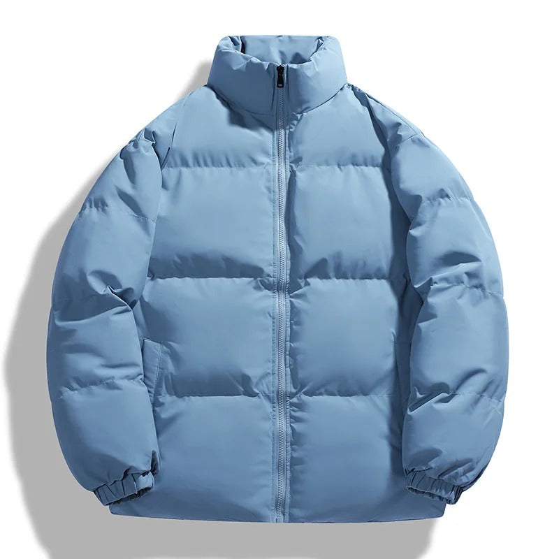 Men's Puffer Jacket - Stand Collar - Oversized Cut - Waist Length