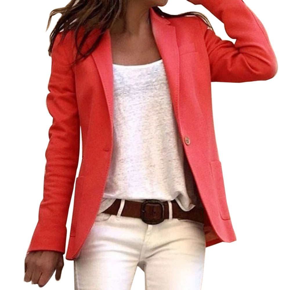 Blazer femme – Coupe slim – Tissu structuré luxe – Col à revers classique