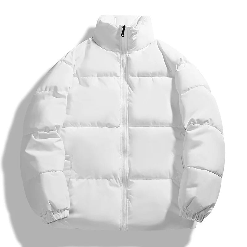 Men's Puffer Jacket - Stand Collar - Oversized Cut - Waist Length