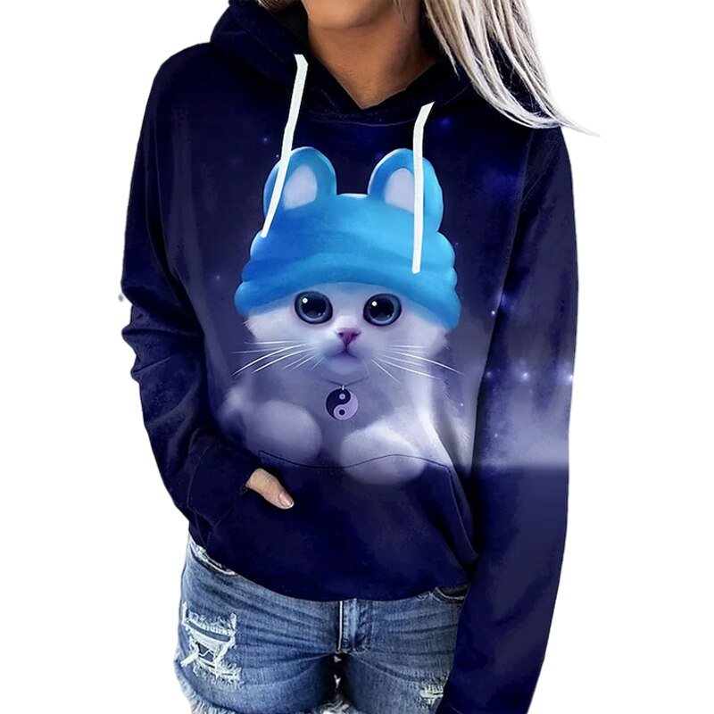 Women's Hoodie - Cotton - Relaxed Fit - Long Sleeves - Kangaroo Pocket