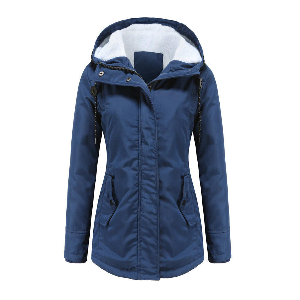 Veste imperméable femme – Coupe cintrée – Doublure chaude – Capuche ajustable