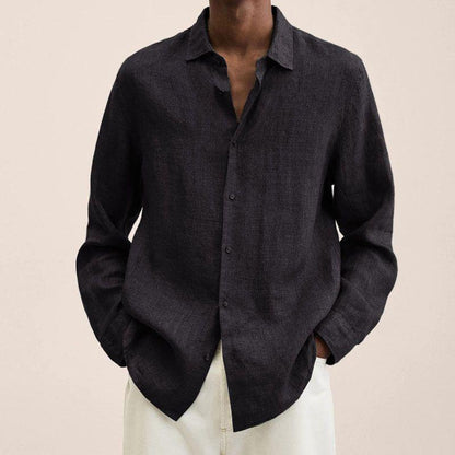 Men's long-sleeve shirt – Relaxed fit – Breathable natural fibers