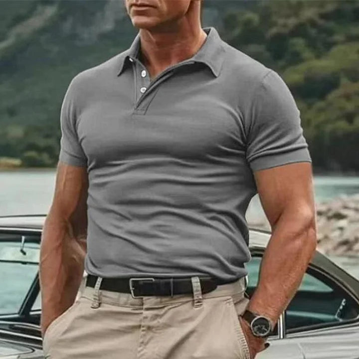 Men's polo – Slim fit – Soft knit – Short sleeves – Elegant structured collar