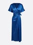 Ruched Wrap Maxi Dress for Women – Elegant & Flattering