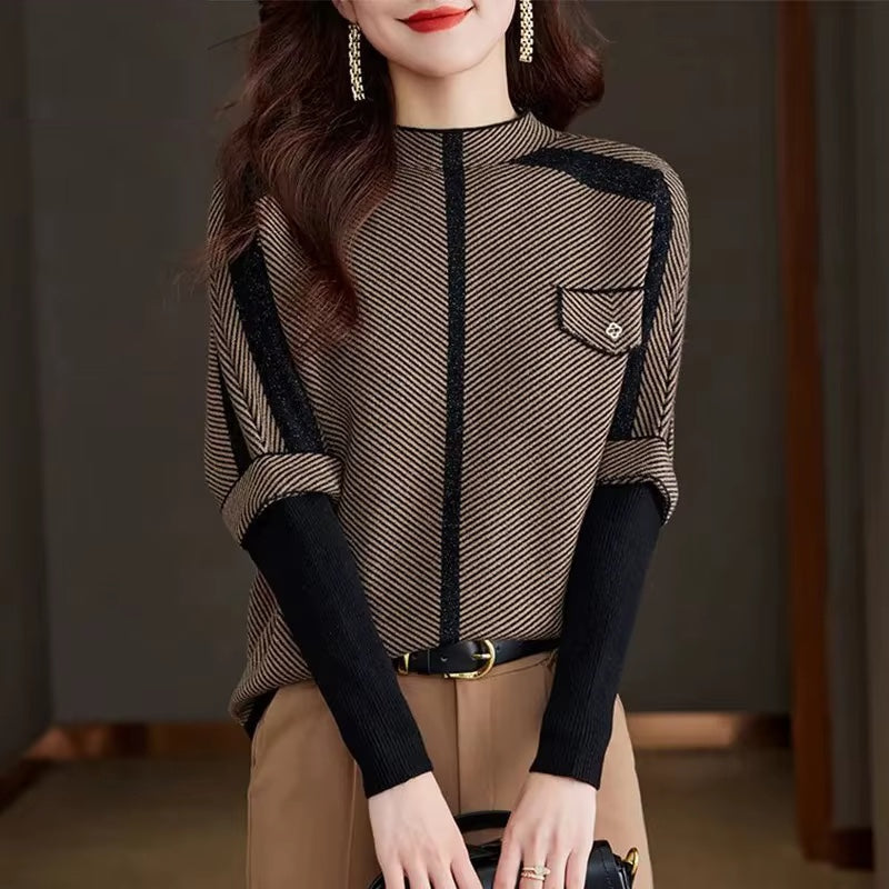 Chiara Regular Fit Pullover Sweater | Mock Neck Pullover Sweater