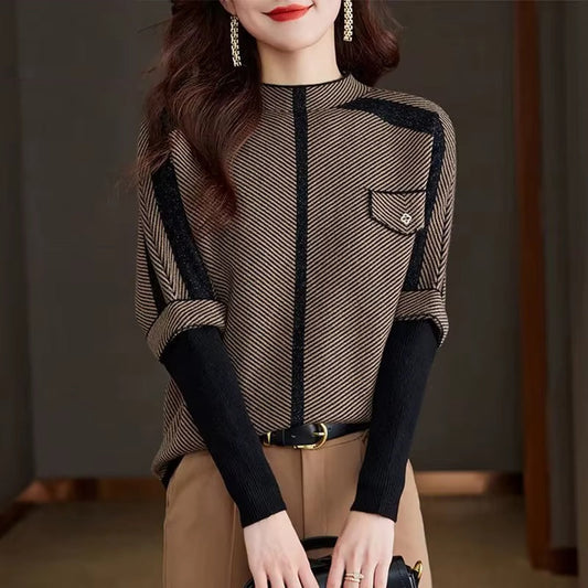 Chiara Regular Fit Pullover Sweater | Mock Neck Pullover Sweater