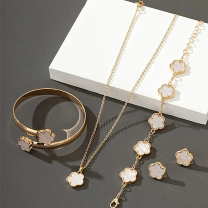 Alessia Four-Piece Set | Necklace, Earrings, Bracelet & Bangle Set
