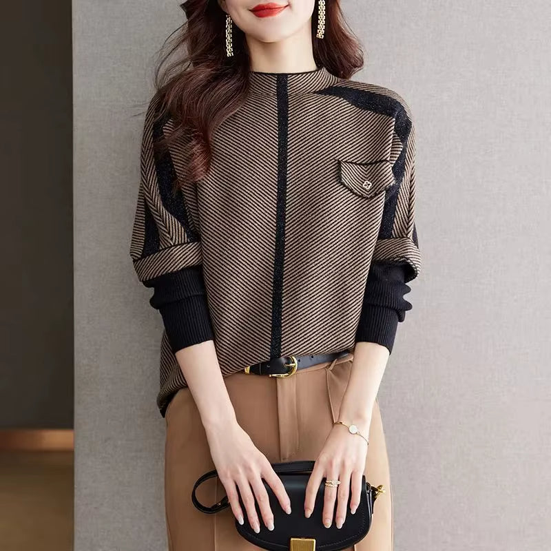 Chiara Regular Fit Pullover Sweater | Mock Neck Pullover Sweater