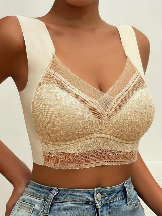 Soutien-gorge femme – Sans armature – Dentelle élégante – Maintien doux – Finition lisse