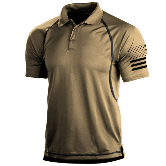 Men's polo – Slim fit – Breathable fabric – Sporty graphic sleeve detail