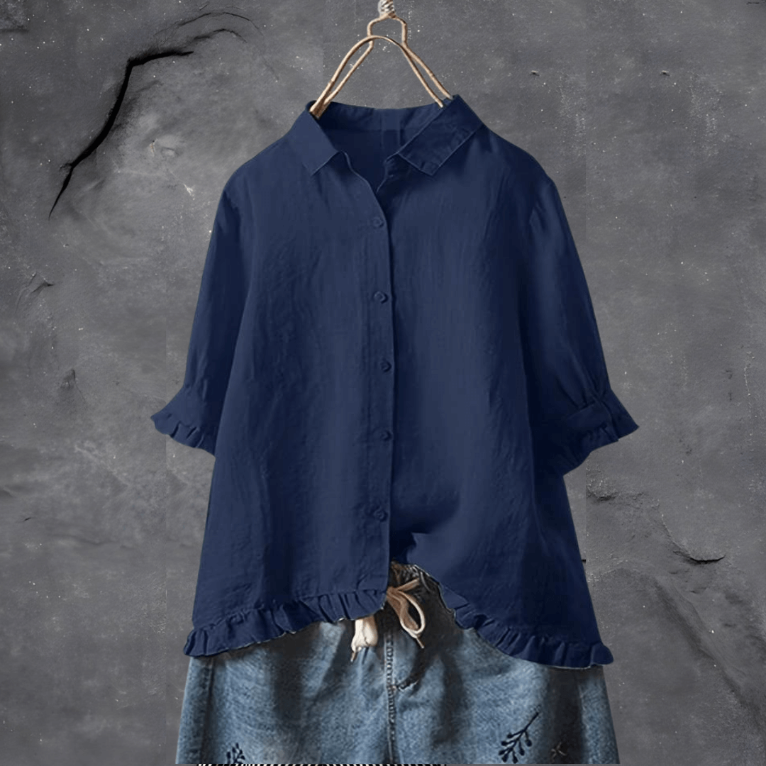 Chemise femme élégante – Coupe ample – Tissu respirant – Manches mi-longues