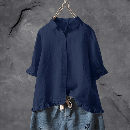 Chemise femme élégante – Coupe ample – Tissu respirant – Manches mi-longues