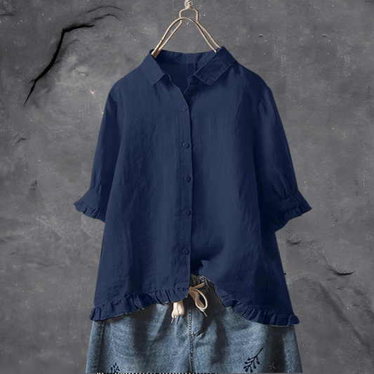 Chemise femme élégante – Coupe ample – Tissu respirant – Manches mi-longues