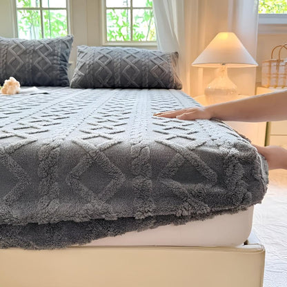 Textured Velvet Sheet Set With Sherpa Softness