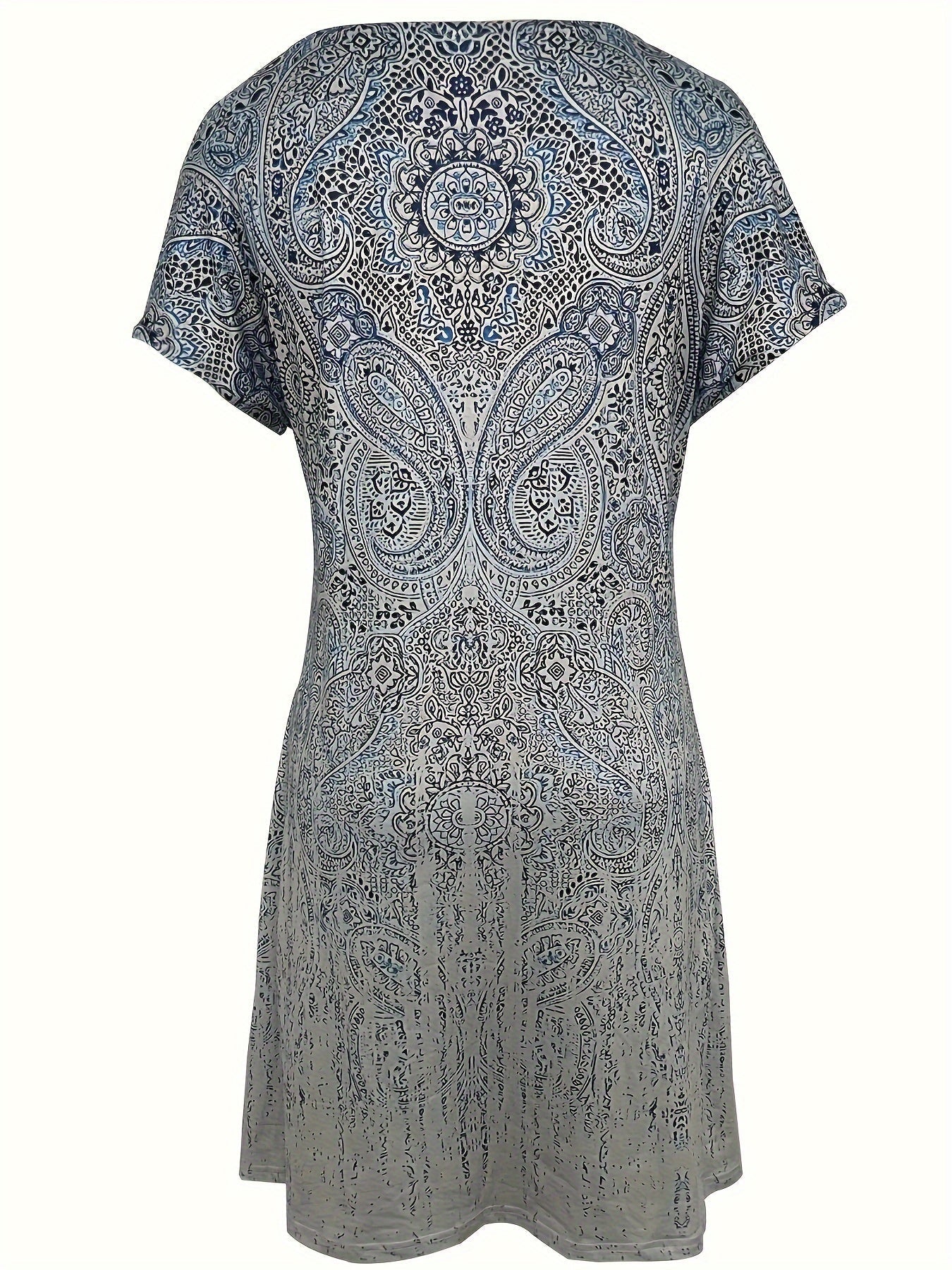 Women's short dress – Relaxed fit – Short sleeves – Breathable fabric – Round neck