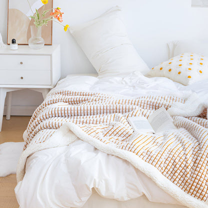 Sherpa Waffle Throw Blanket With Cozy Sherpa Lining
