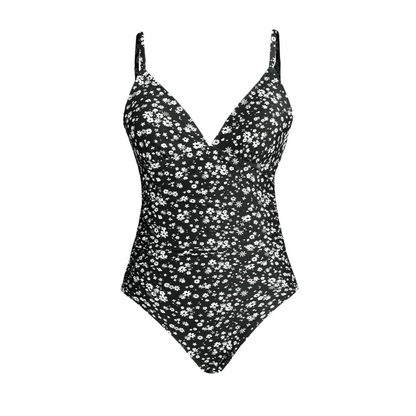 Women's one-piece swimsuit – V-neck – Adjustable straps – Floral print