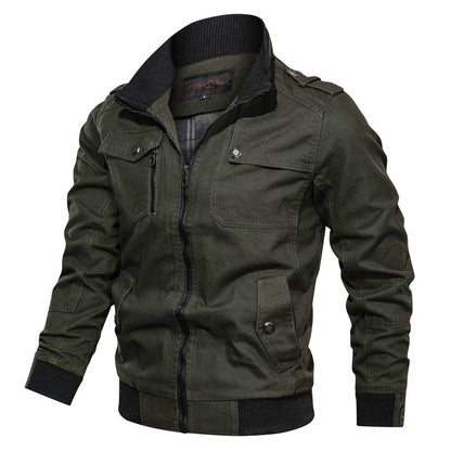 Men's Bomber Jacket – Slim Fit – Stand Collar – Zip Up – Ribbed Cuffs