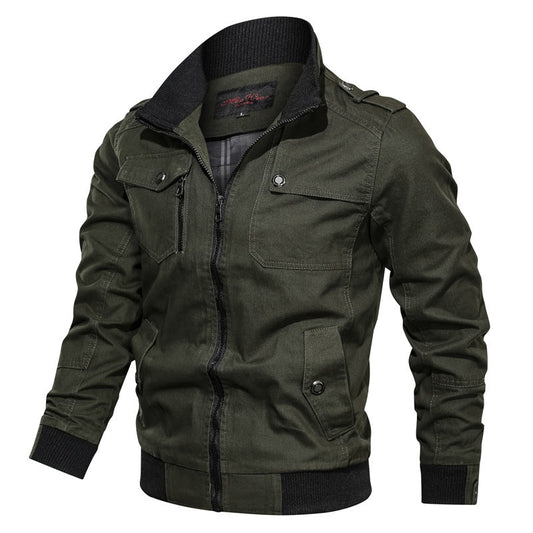 Men's Bomber Jacket – Slim Fit – Stand Collar – Zip Up – Ribbed Cuffs