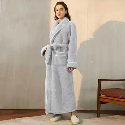Plush Sherpa Fleece Shawl Collar Bathrobe