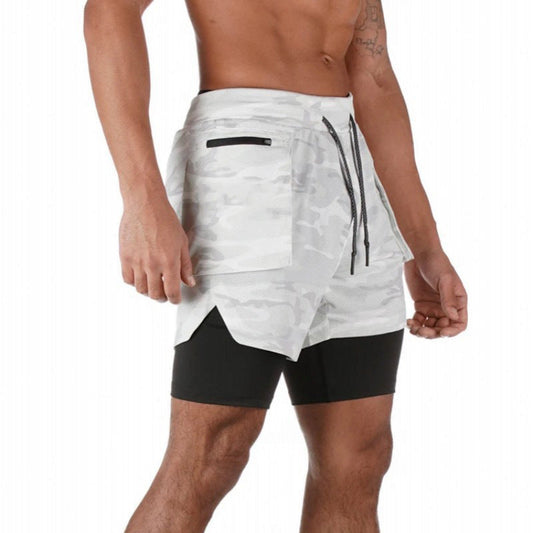 Men's sports shorts – Mid-thigh cut – Built-in compression – Breathable fabric
