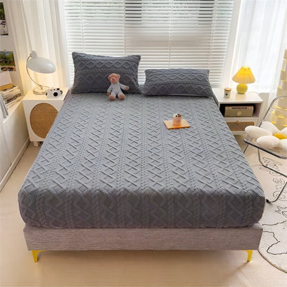 Textured Velvet Sheet Set With Sherpa Softness