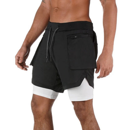 Men's sports shorts – Mid-thigh cut – Built-in compression – Breathable fabric