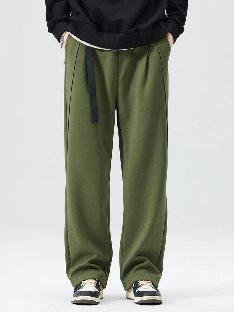 Isaac Wide-Leg Trousers | Pleated Belted Trousers
