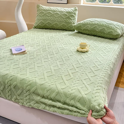 Textured Velvet Sheet Set With Sherpa Softness