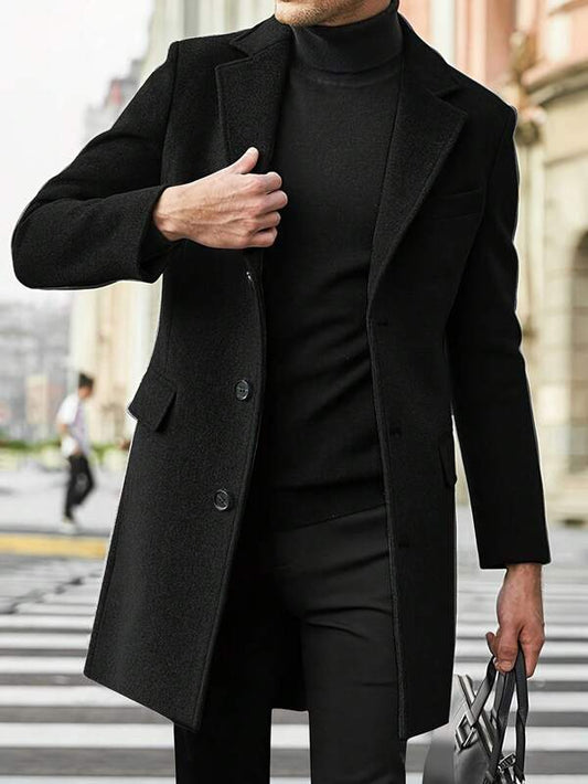 Men's coat – Slim fit – Knee length – Elegant wool blend