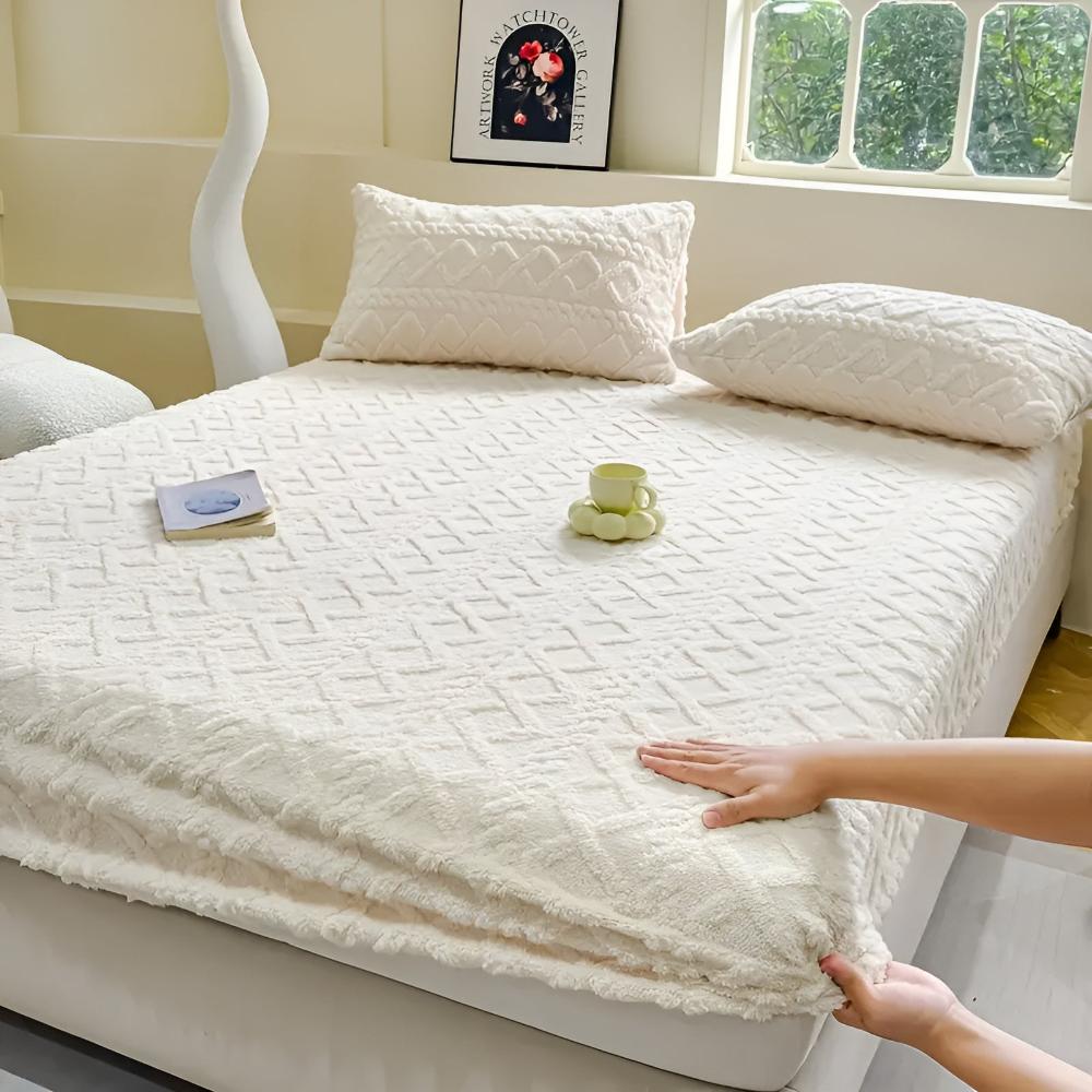 Textured Velvet Sheet Set With Sherpa Softness