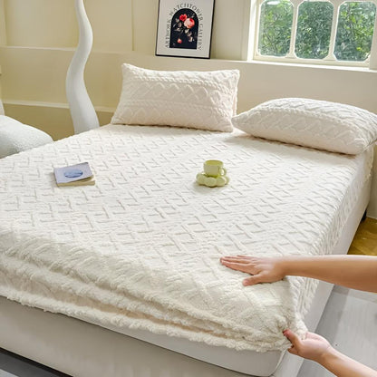 Textured Velvet Sheet Set With Sherpa Softness