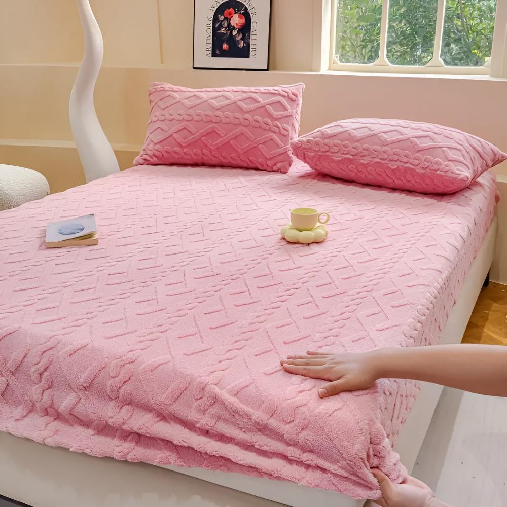 Textured Velvet Sheet Set With Sherpa Softness