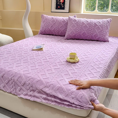 Textured Velvet Sheet Set With Sherpa Softness