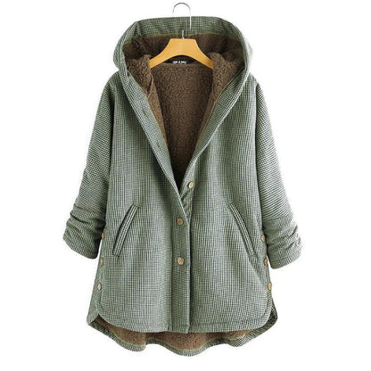 Women's Jacket – Oversized Cut – Soft Lining – Hood – Button Closure