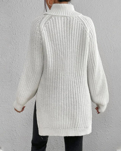 Fiona Cozy Winter Ribbed Knit Sweater | Soft Knit Pullover