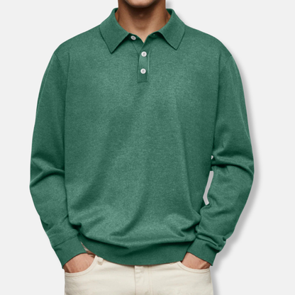 Giovanni Relaxed Fit Polo Shirt | Long Sleeve Collared Polo Shirt
