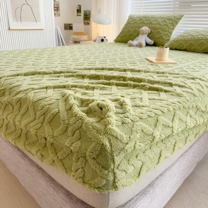 Textured Velvet Sheet Set With Sherpa Softness