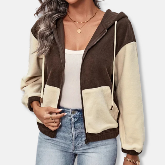 Women's Hoodie - Fleece Knit - Relaxed Fit - Long Sleeves