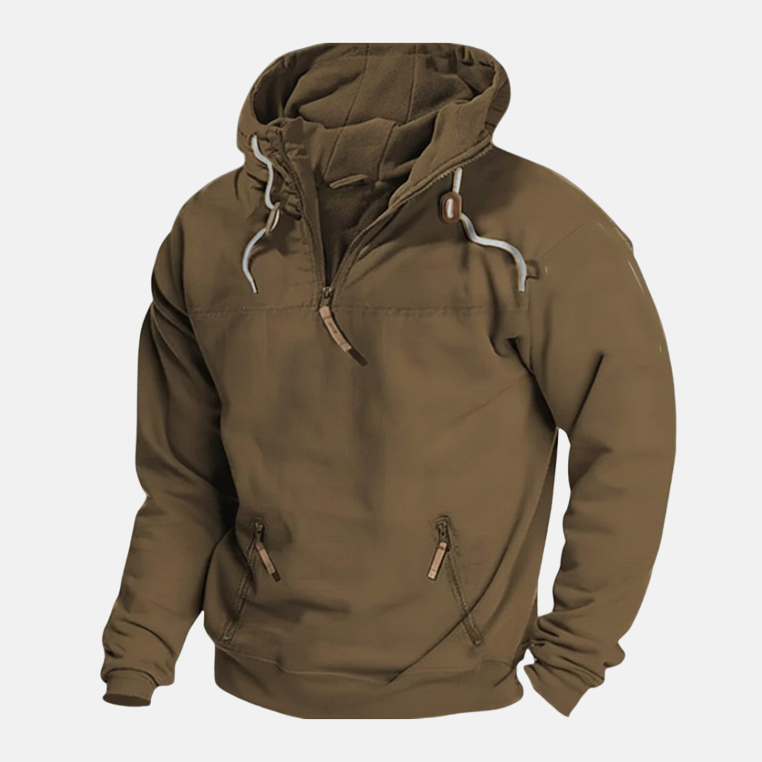Samuel Half-Zip Hoodie | Relaxed Fit Zipper Pockets Hoodie