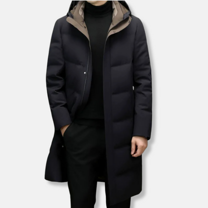 Giorgio Long Hooded Puffer Jacket | Quilted Winter Jacket