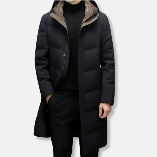 Giorgio Long Hooded Puffer Jacket | Quilted Winter Jacket