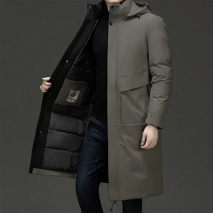 Giovanni Relaxed Fit Puffer Coat | Hooded Knee-Length Puffer Coat