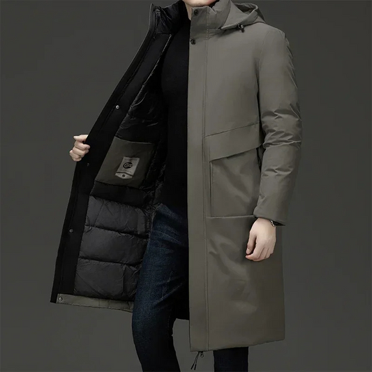 Giovanni Relaxed Fit Puffer Coat | Hooded Knee-Length Puffer Coat