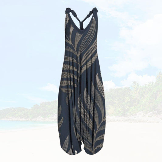 Women's jumpsuit – Relaxed fit – Sleeveless – Breathable fabric – Ankle length