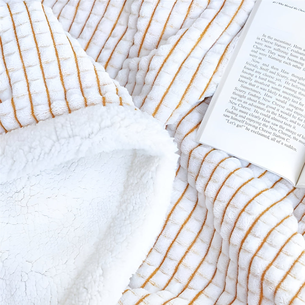 Sherpa Waffle Throw Blanket With Cozy Sherpa Lining