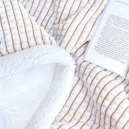 Sherpa Waffle Throw Blanket With Cozy Sherpa Lining