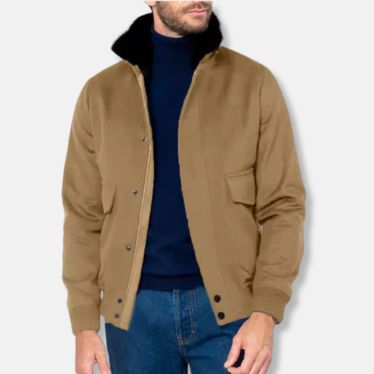 Valerio Wool Slim Fit Bomber Jacket | Zip Front Jacket