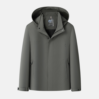 Men's hooded jacket – Relaxed fit – Water-repellent fabric – Zipper closure with flap – Lined inner pocket